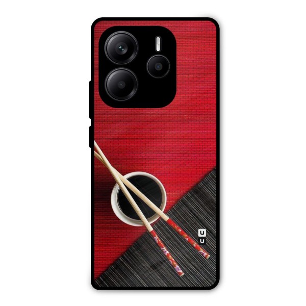 Cup Chopsticks Metal Back Case for Redmi Note 14 5G