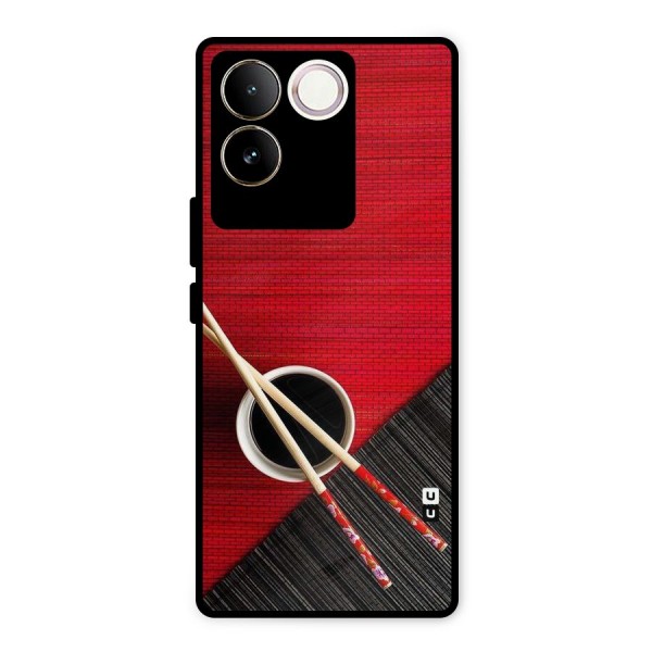 Cup Chopsticks Metal Back Case for Vivo T2 Pro