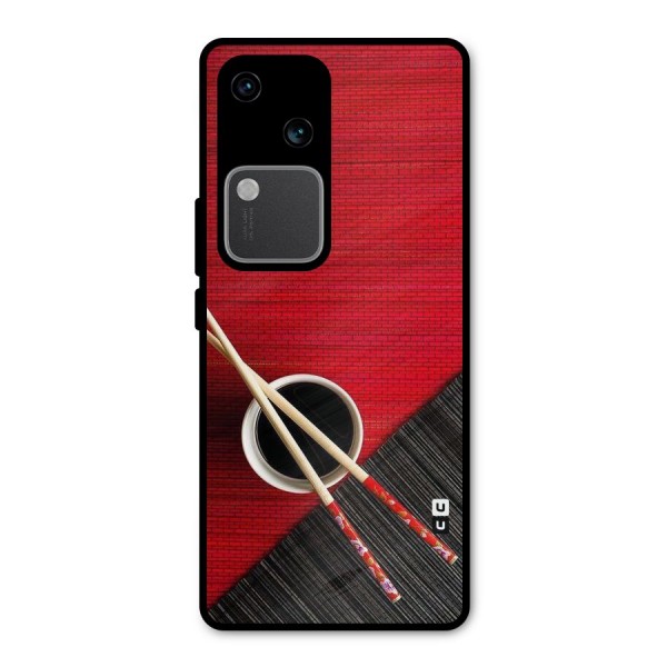 Cup Chopsticks Metal Back Case for Vivo V30 Pro