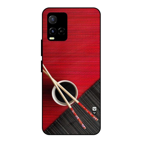Cup Chopsticks Metal Back Case for Vivo Y33s