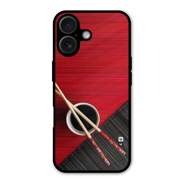 Cup Chopsticks Metal Back Case for iPhone 16