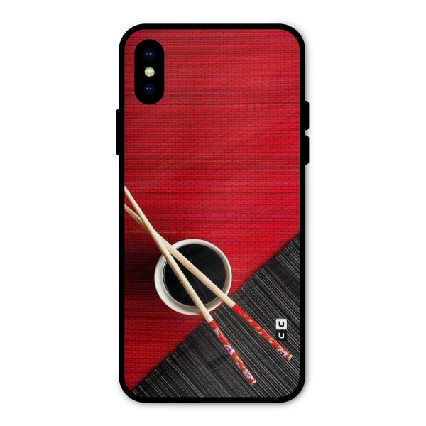 Cup Chopsticks Metal Back Case for iPhone X
