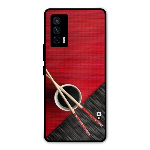 Cup Chopsticks Metal Back Case for iQOO 7 5G
