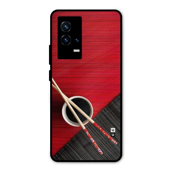 Cup Chopsticks Metal Back Case for iQOO 9 5G