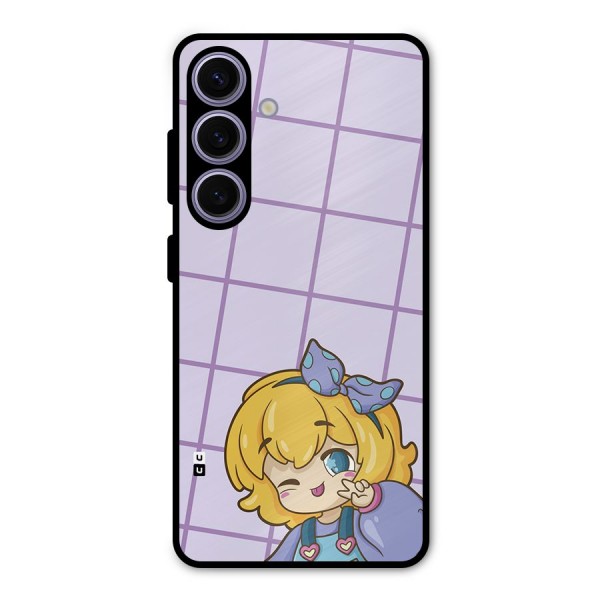 Cute Anime Illustration Metal Back Case for Galaxy S24