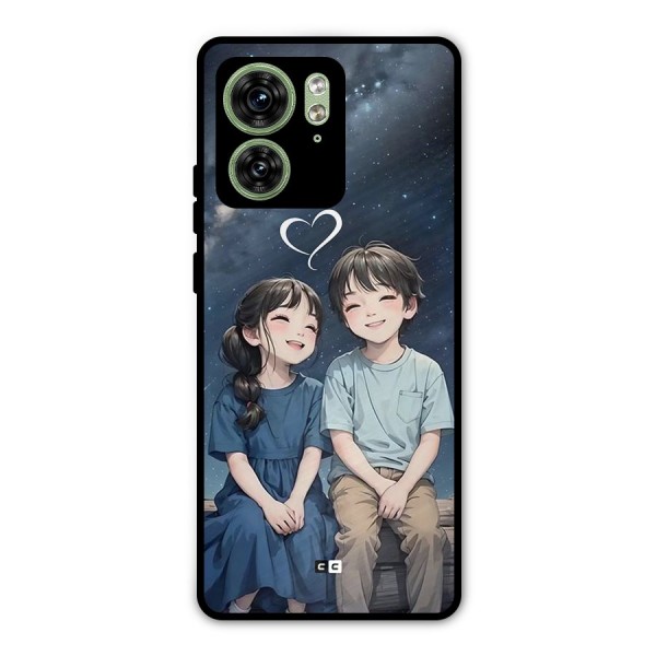 Cute Anime Teens Metal Back Case for Motorola Edge 40 5G