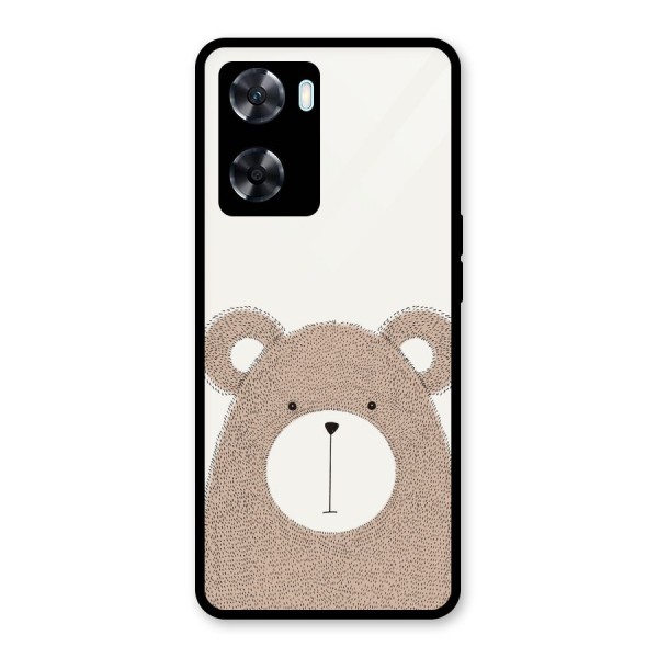 Cute Bear Glass Back Case for Oppo A77s