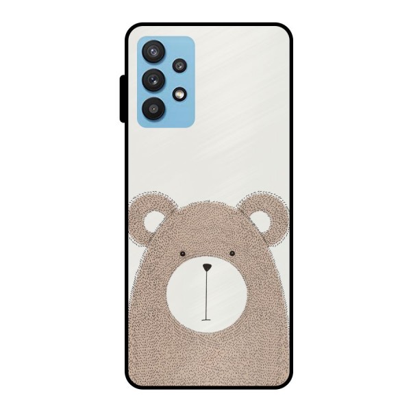 Cute Bear Metal Back Case for Galaxy M32 5G