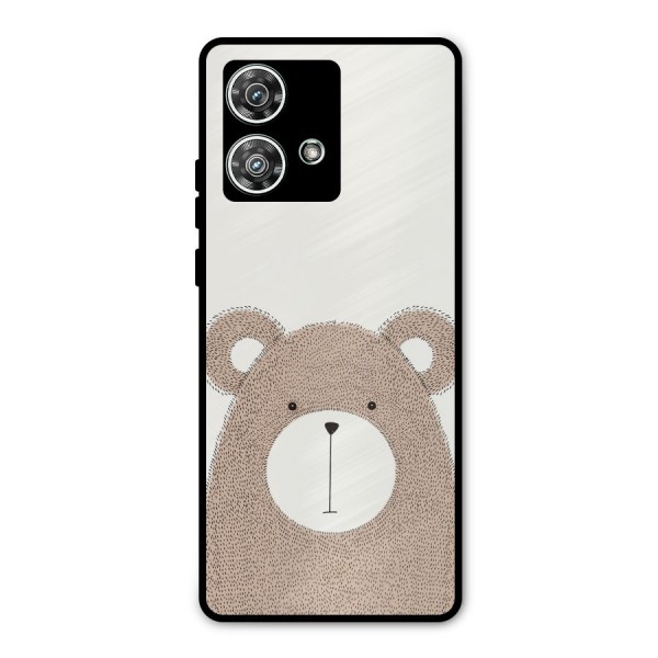 Cute Bear Metal Back Case for Motorola Edge 40 Neo