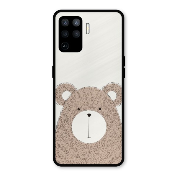 Cute Bear Metal Back Case for Oppo F19 Pro