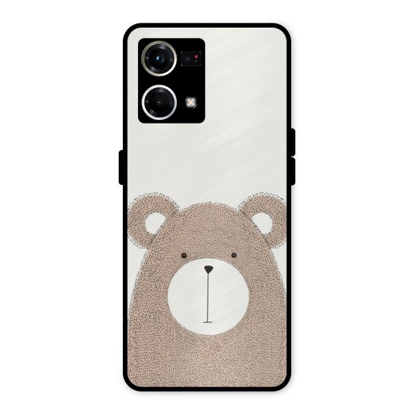 Cute Bear Metal Back Case for Oppo F21 Pro 4G