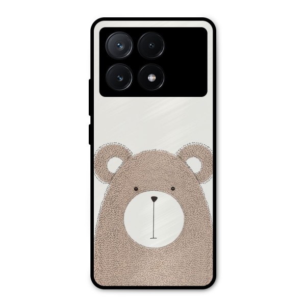Cute Bear Metal Back Case for Poco X6 Pro