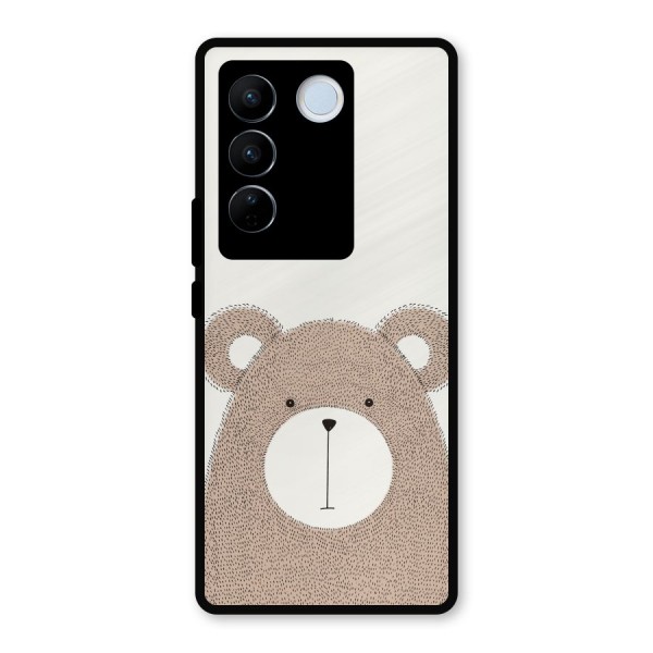 Cute Bear Metal Back Case for Vivo V27 Pro