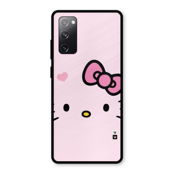 Cute Bow Face Metal Back Case for Galaxy S20 FE 5G