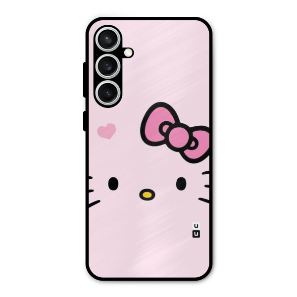 Cute Bow Face Metal Back Case for Galaxy S23 FE