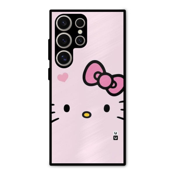 Cute Bow Face Metal Back Case for Galaxy S24 Ultra