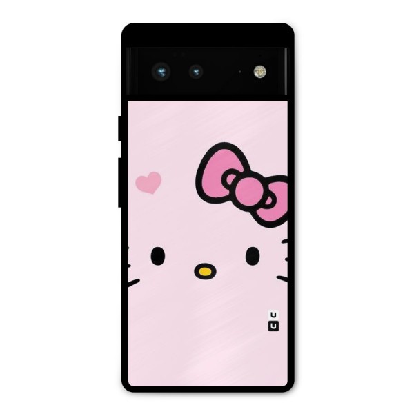 Cute Bow Face Metal Back Case for Google Pixel 6