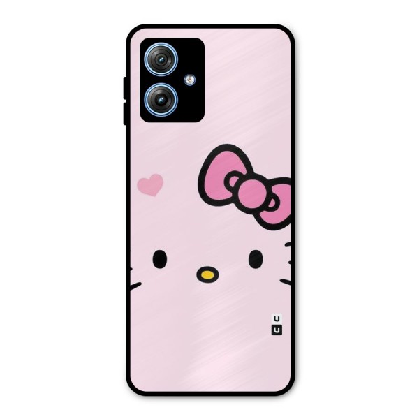 Cute Bow Face Metal Back Case for Moto G54