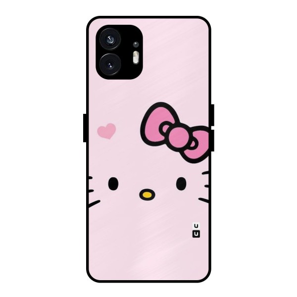 Cute Bow Face Metal Back Case for Nothing Phone 2