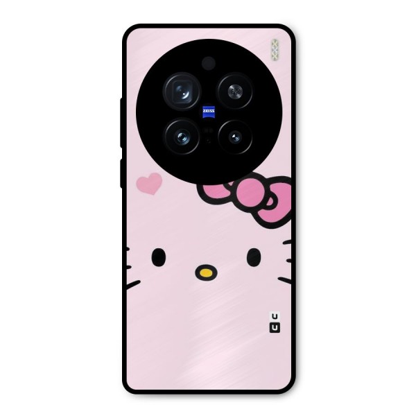 Cute Bow Face Metal Back Case for Vivo X200 Pro