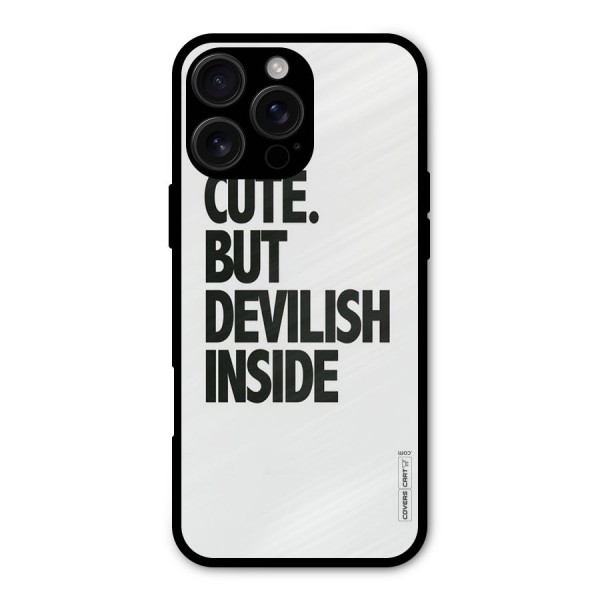 Cute But Devil Metal Back Case for iPhone 16 Pro Max
