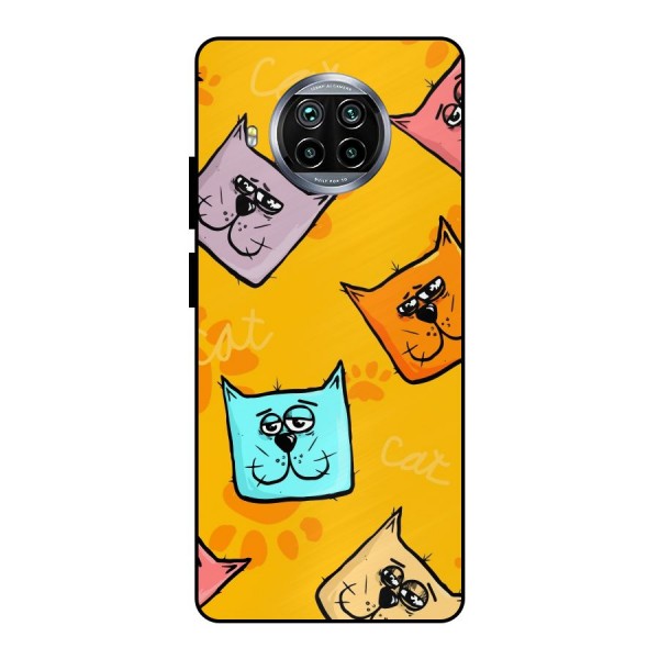 Cute Cat Pattern Metal Back Case for Mi 10i