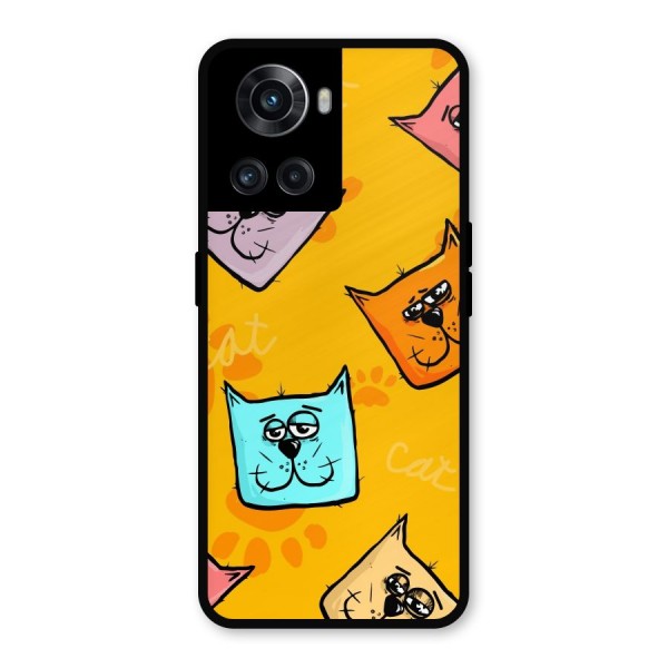 Cute Cat Pattern Metal Back Case for OnePlus 10R