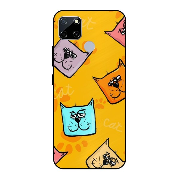 Cute Cat Pattern Metal Back Case for Realme Narzo 30A