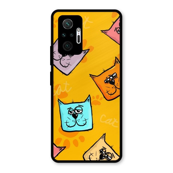 Cute Cat Pattern Metal Back Case for Redmi Note 10 Pro Max