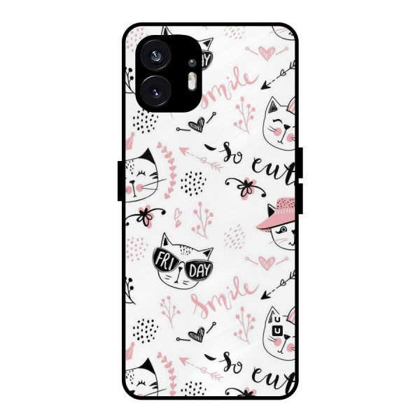 Cute Cat Swag Metal Back Case for Nothing Phone 2