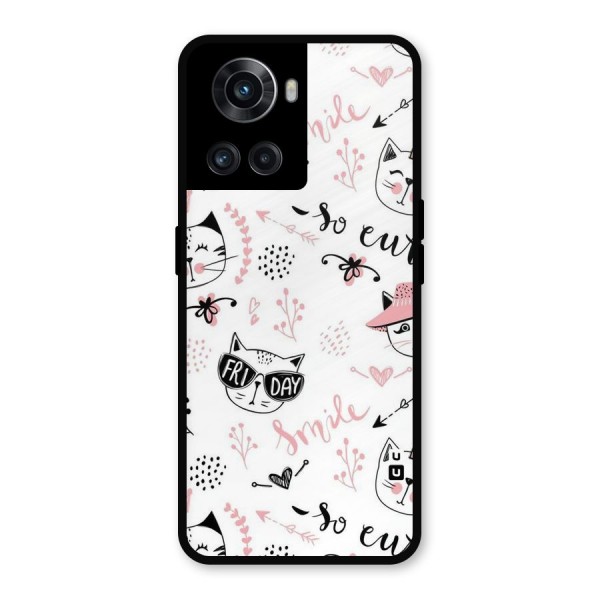 Cute Cat Swag Metal Back Case for OnePlus 10R