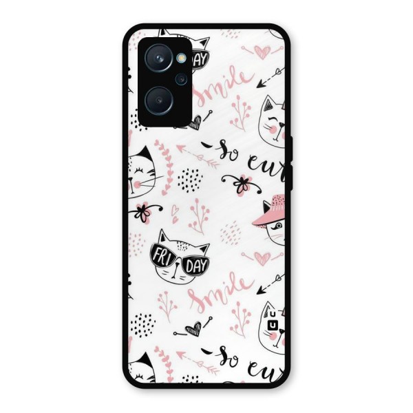 Cute Cat Swag Metal Back Case for Realme 9i