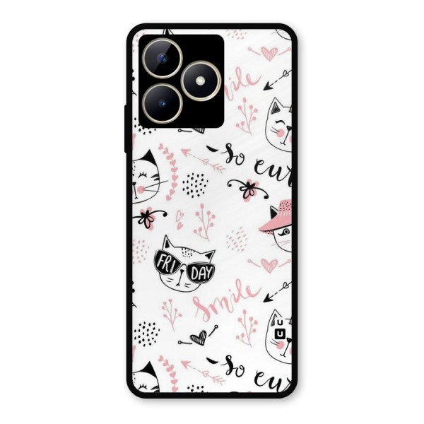 Cute Cat Swag Metal Back Case for Realme C53