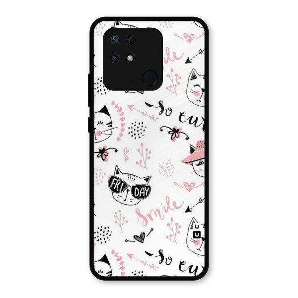 Cute Cat Swag Metal Back Case for Redmi 10 Power