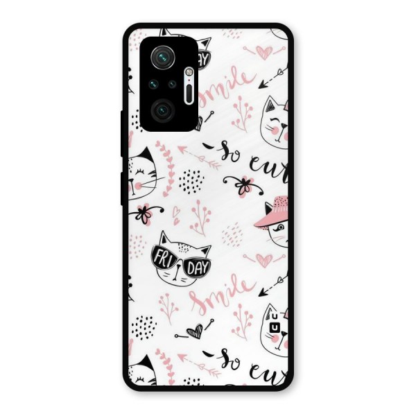 Cute Cat Swag Metal Back Case for Redmi Note 10 Pro Max