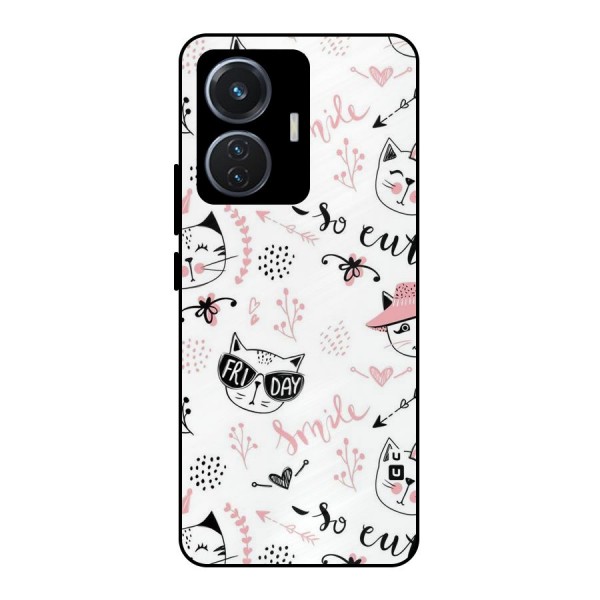 Cute Cat Swag Metal Back Case for iQOO Z6 44W