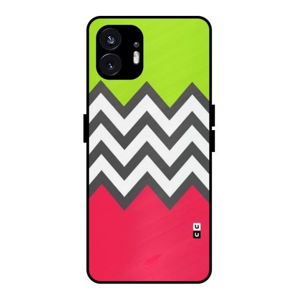 Cute Chevron Metal Back Case for Nothing Phone 2