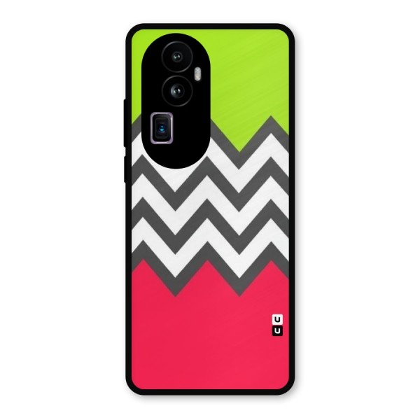 Cute Chevron Metal Back Case for Oppo Reno10 Pro Plus