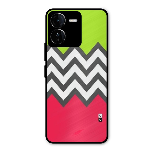 Cute Chevron Metal Back Case for iQOO Z9