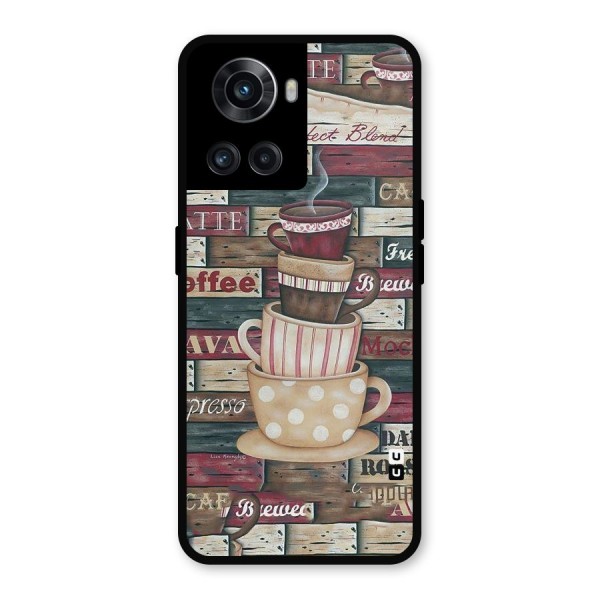 Cute Coffee Cups Metal Back Case for OnePlus 10R