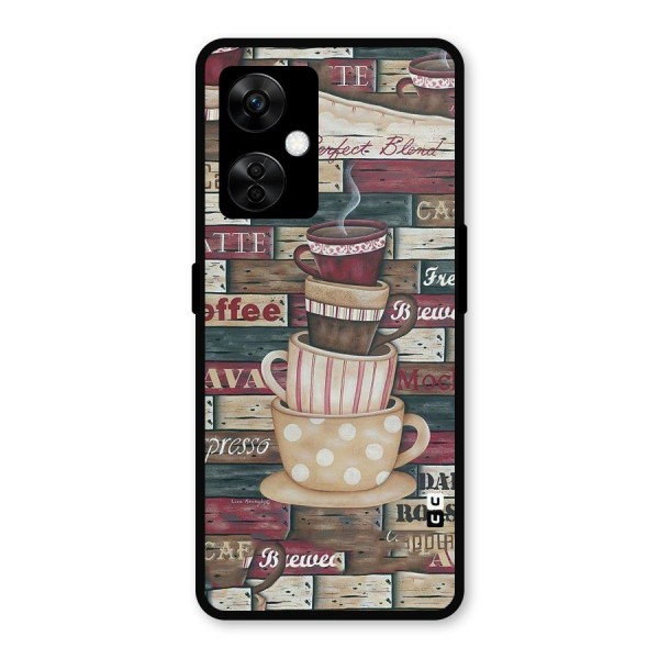 Cute Coffee Cups Metal Back Case for OnePlus Nord CE 3 Lite