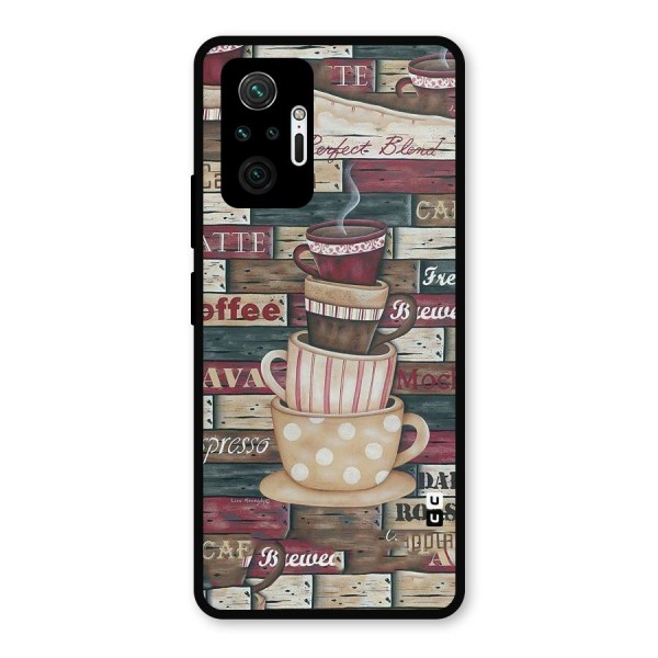 Cute Coffee Cups Metal Back Case for Redmi Note 10 Pro Max