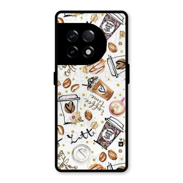 Cute Coffee Pattern Metal Back Case for OnePlus 11R