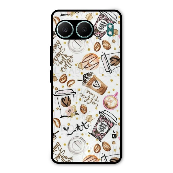 Cute Coffee Pattern Metal Back Case for OnePlus Nord 4