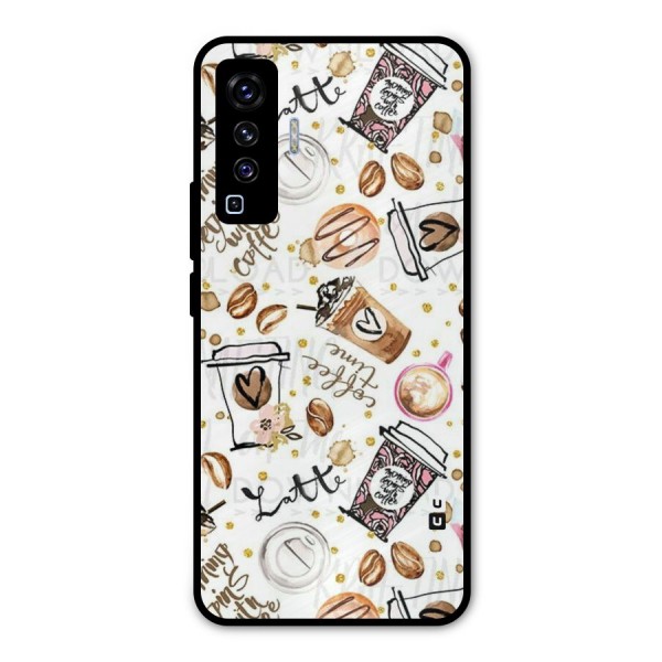 Cute Coffee Pattern Metal Back Case for Vivo X50