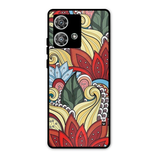 Cute Doodle Metal Back Case for Motorola Edge 40 Neo