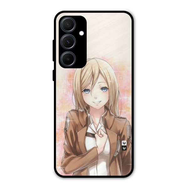 Cute Girl Art Metal Back Case for Galaxy A35