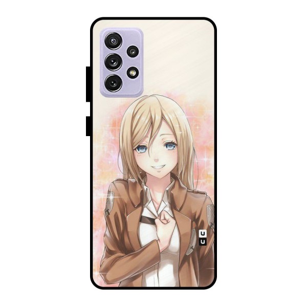 Cute Girl Art Metal Back Case for Galaxy A72
