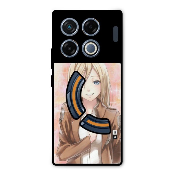 Cute Girl Art Metal Back Case for Infinix GT 20 Pro