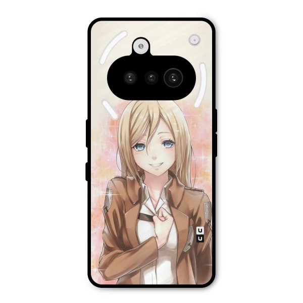 Cute Girl Art Metal Back Case for Nothing Phone 3a